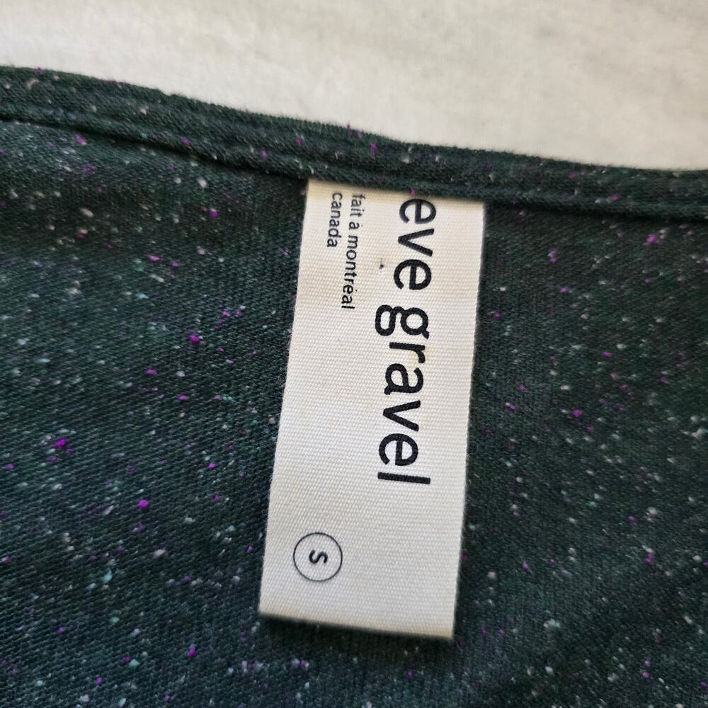 Eve Gravel Long Sleeve Faux Wrap Midi Dress Green Size S Silk Blend Minimalist - Picture 6 of 10